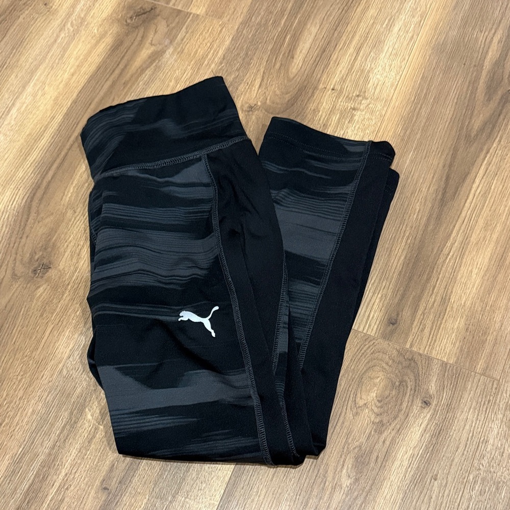 Puma Kids Black and Gray Leggings